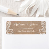 Étiquette de retour du Mariage Rustic Kraft et Lac (En situation)