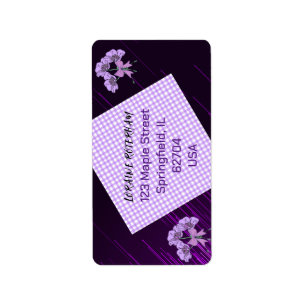 Étiquette de retour du modèle floral Lilac pourpre