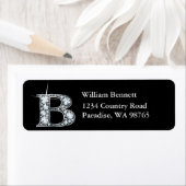 Étiquette de retour du monogramme à billes de diam (En situation)