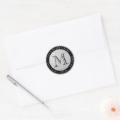Étiquette de retour du monogramme à huile d'argent (Enveloppe)