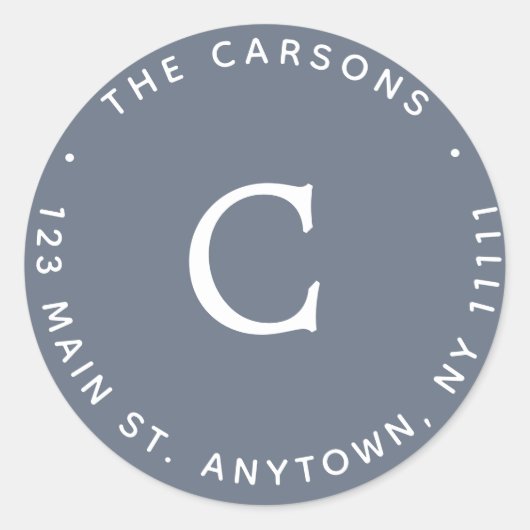 Étiquette de retour du Monogramme bleu marine (Devant)