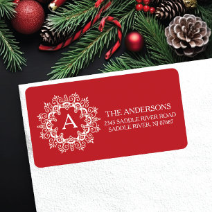 Étiquette de retour du monogramme de cadre décorat