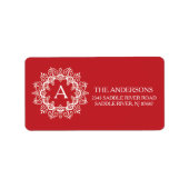 Étiquette de retour du monogramme de cadre décorat (Devant)