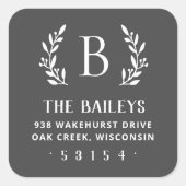 Étiquette de retour du monogramme de famille de la (Devant)