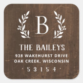 Étiquette de retour du monogramme de famille de la (Devant)