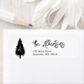 Étiquette de retour du monogramme de pin rustique (En situation)