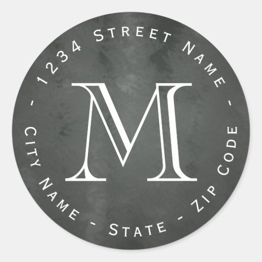 Étiquette de retour du monogramme du tableau de bo (Devant)