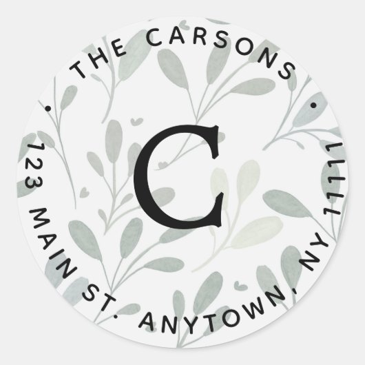 Étiquette de retour du Monogramme vert (Devant)