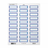 Étiquette de retour du Motif couleur bleu violet (Feuille entière)