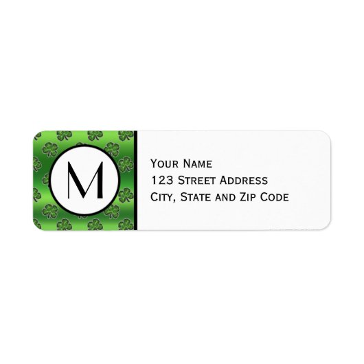 Étiquette de retour du Motif Shamrock Gem Vert (Devant)