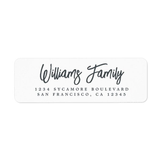 Étiquette de retour du nom de famille de script ch (Devant)