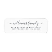 Étiquette de retour du nom de famille de script ch (Devant)