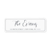 Étiquette de retour du nom de famille de script mi (Devant)