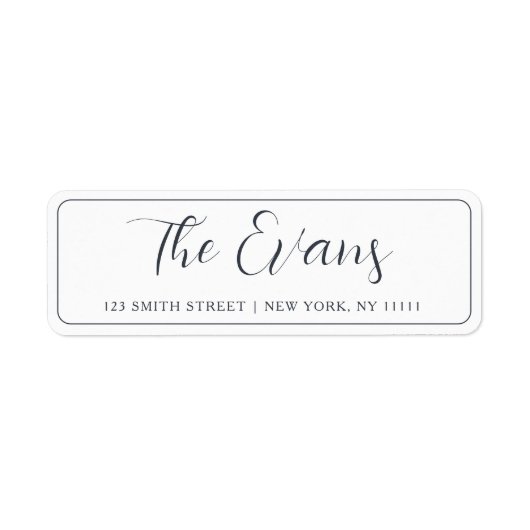 Étiquette de retour du nom de famille de script mi (Devant)