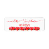 Étiquette de retour du Rose Floral Monogram (Devant)