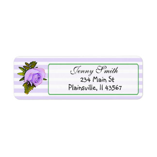 Étiquette de retour du Rose Vintage rayé violet