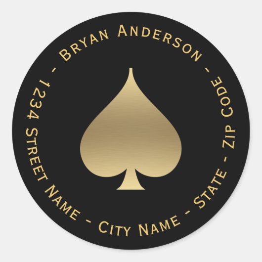 Étiquette de retour du symbole Gold Spade (Devant)