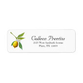 Étiquette de retour du thème citron (Devant)