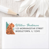 Étiquette de retour du tigre animal Safari (En situation)