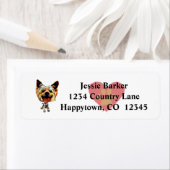 Étiquette de retour du Yorkshire Terrier (En situation)