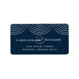 Étiquette de retour d'une chaîne Art déco Navy