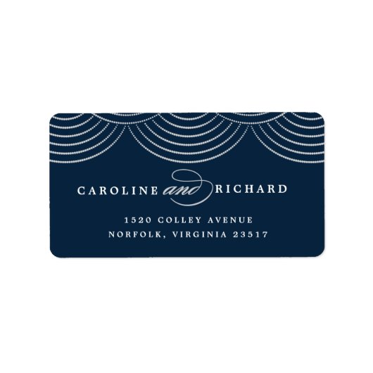 Étiquette de retour d'une chaîne Art déco Navy (Devant)