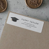 Étiquette de retour d'une graduation en typographi