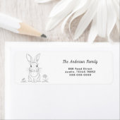 Étiquette de retour d'une ligne de lapin (En situation)