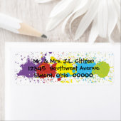 Étiquette de retour d'une peinture amusante coloré (En situation)