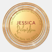 Étiquette de retour d'une trame diamant or (Devant)