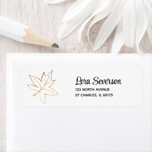 Étiquette de retour Feuille d'érable d'automne (En situation)