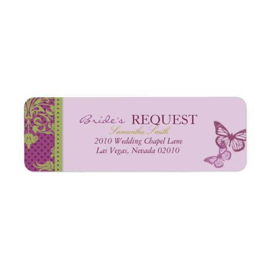 Étiquette de retour Flirt Baisers papillon (Devant)