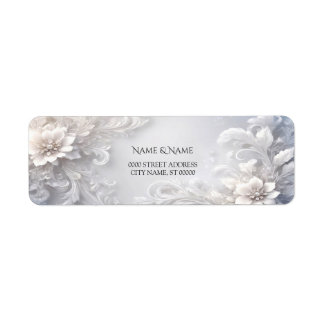 Étiquette de retour Floral Blanc