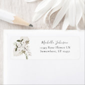 Étiquette de retour Floral Boho Blanc (En situation)