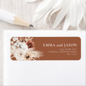 Étiquette de retour Floral Boho en terre cuite (En situation)