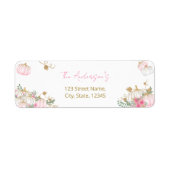 Étiquette de retour Floral Citrouille rose (Devant)