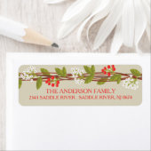 Étiquette de retour Floral de Noël rustique (En situation)