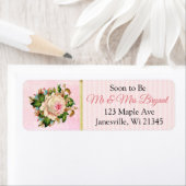 Étiquette de retour Floral Rose de corail (En situation)