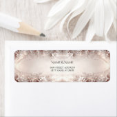 Étiquette de retour florale d'ivoire blanc (En situation)