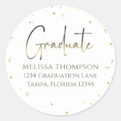 Étiquette de retour Gold Confetti (Devant)