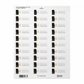 Étiquette de retour Gold Cross Agate noir (Feuille entière)