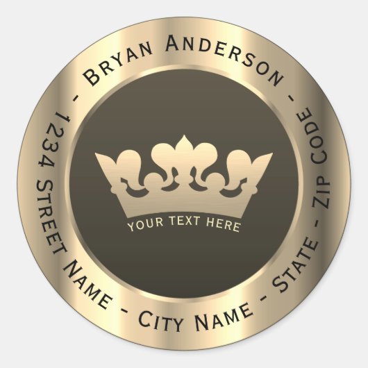 Étiquette de retour Gold Crown de luxe (Devant)