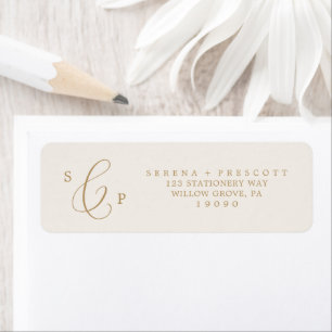 Étiquette de retour Gold et Cream Delicate