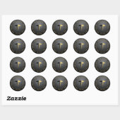 Étiquette de retour Gold Foil & Black Caduceus (Feuille)