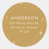 Étiquette de retour Gold Holiday de Bright Stars (Devant)