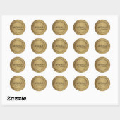 Étiquette de retour Gold Metallic Round (Feuille)