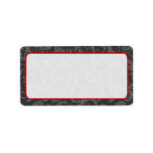 Étiquette de retour Gray and Red Floral Damask (Devant)