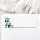 Étiquette de retour Hydrangea Bleue (En situation)