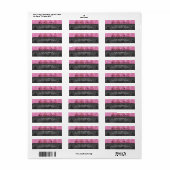 Étiquette de retour Jacquard rose et noir (Feuille entière)