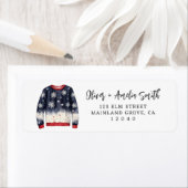Étiquette de retour Jumper de Noël (En situation)